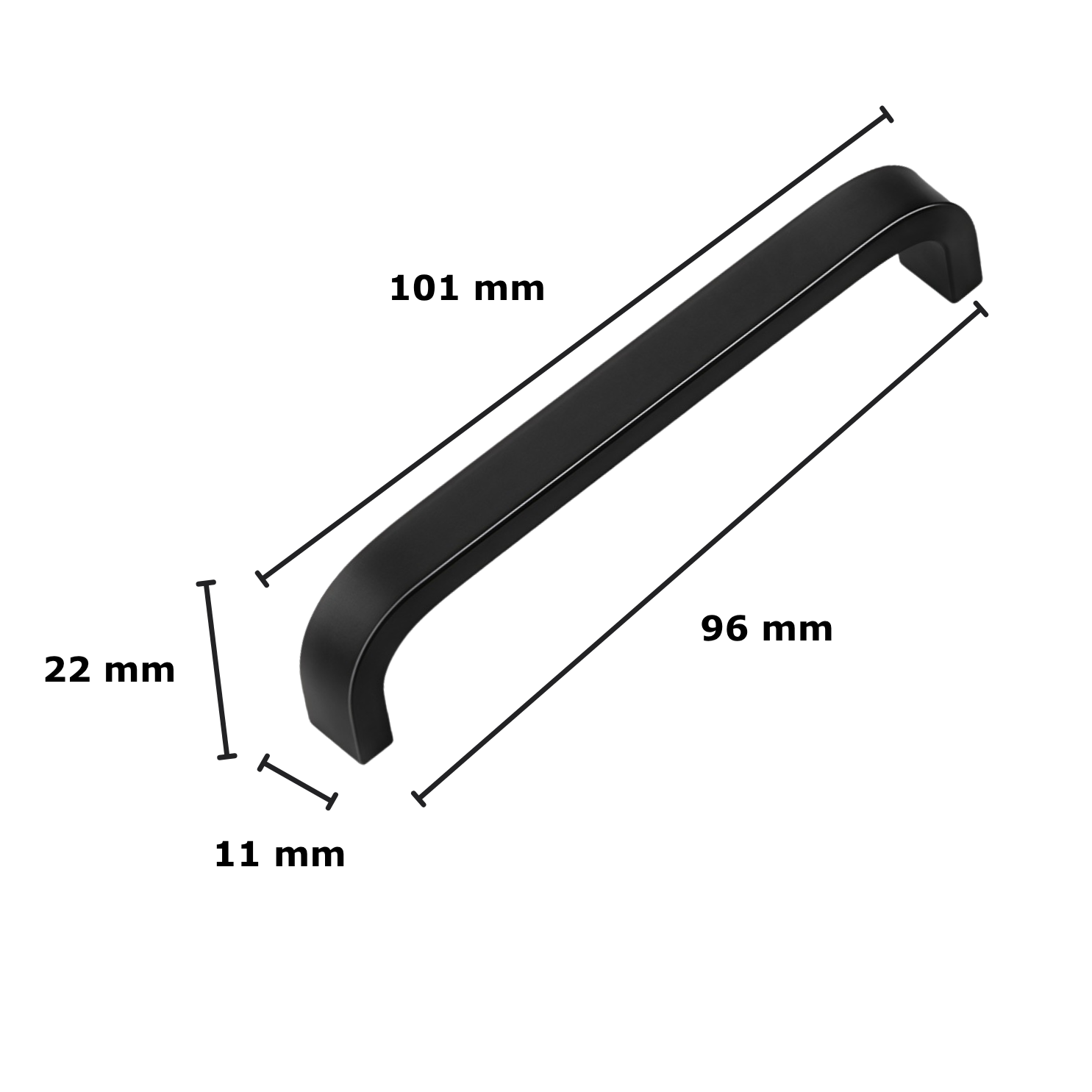 Handgreep York 96 mm Rvs Zwart