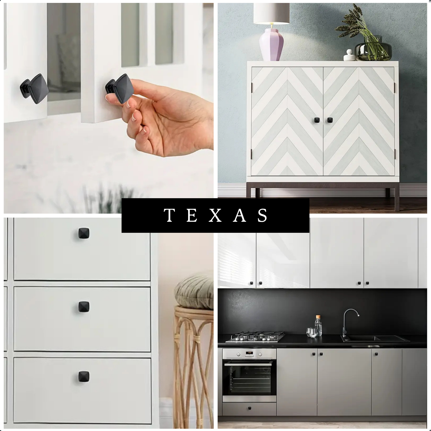 Deurknop Texas Mat Zwart