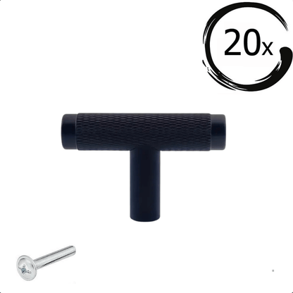 20X Deurknop Waco Zwart