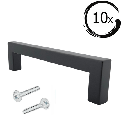 Handgreep / Meubelgreep Dallas 192 mm RVS Zwart Set 10