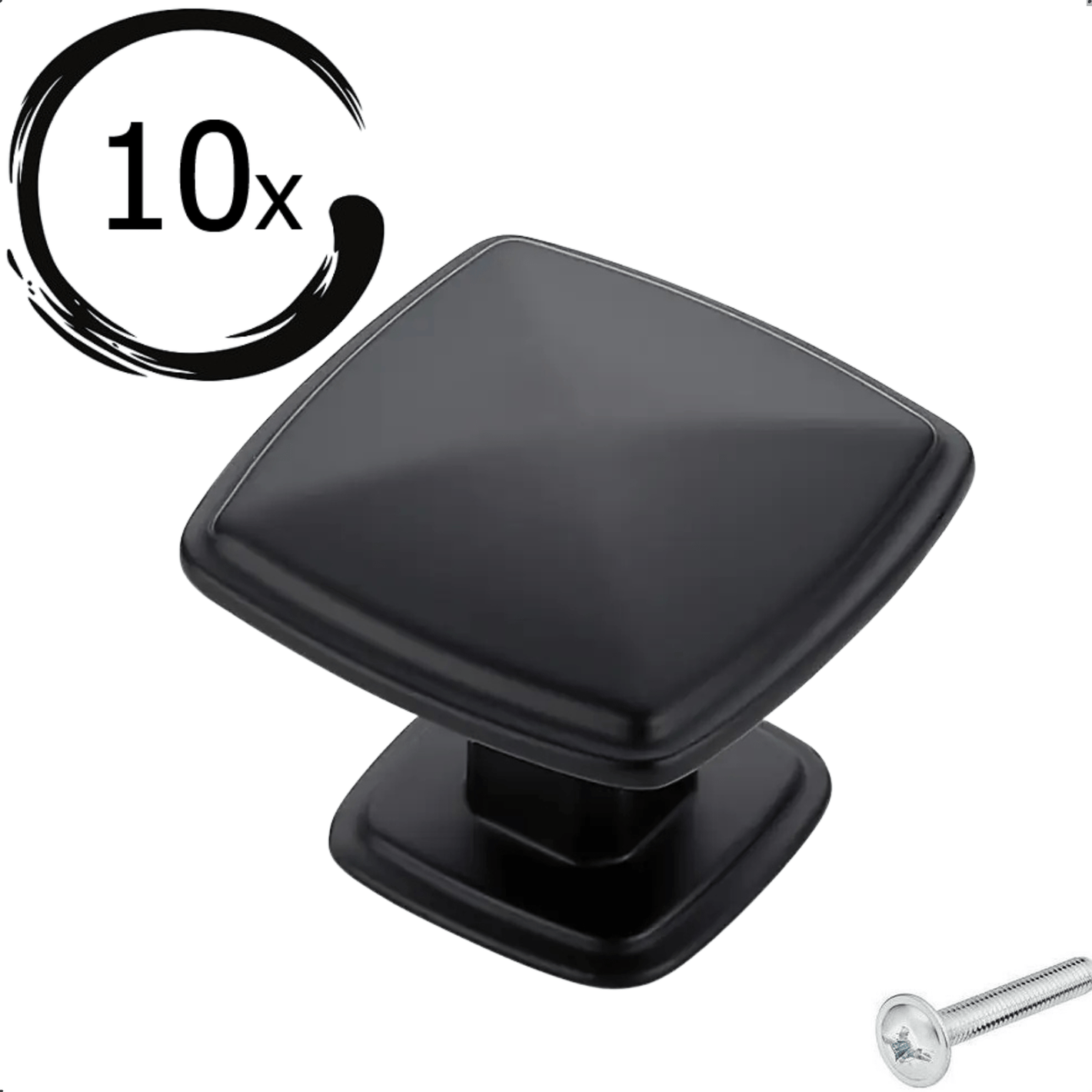 10X Deurknop 31mm Aluminium Zwart – Texas - BY MJM - GMJ106-10