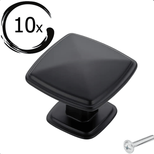 10X Deurknop 31mm Aluminium Zwart – Texas - BY MJM - GMJ106-10