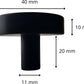 10X Deurknop 40mm Rond Zwart – Circle - BY MJM - GMJ30-10