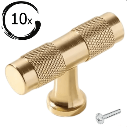 10X Deurknop 50mm Aluminium Goud – Erie - BY MJM - GMJ102-10