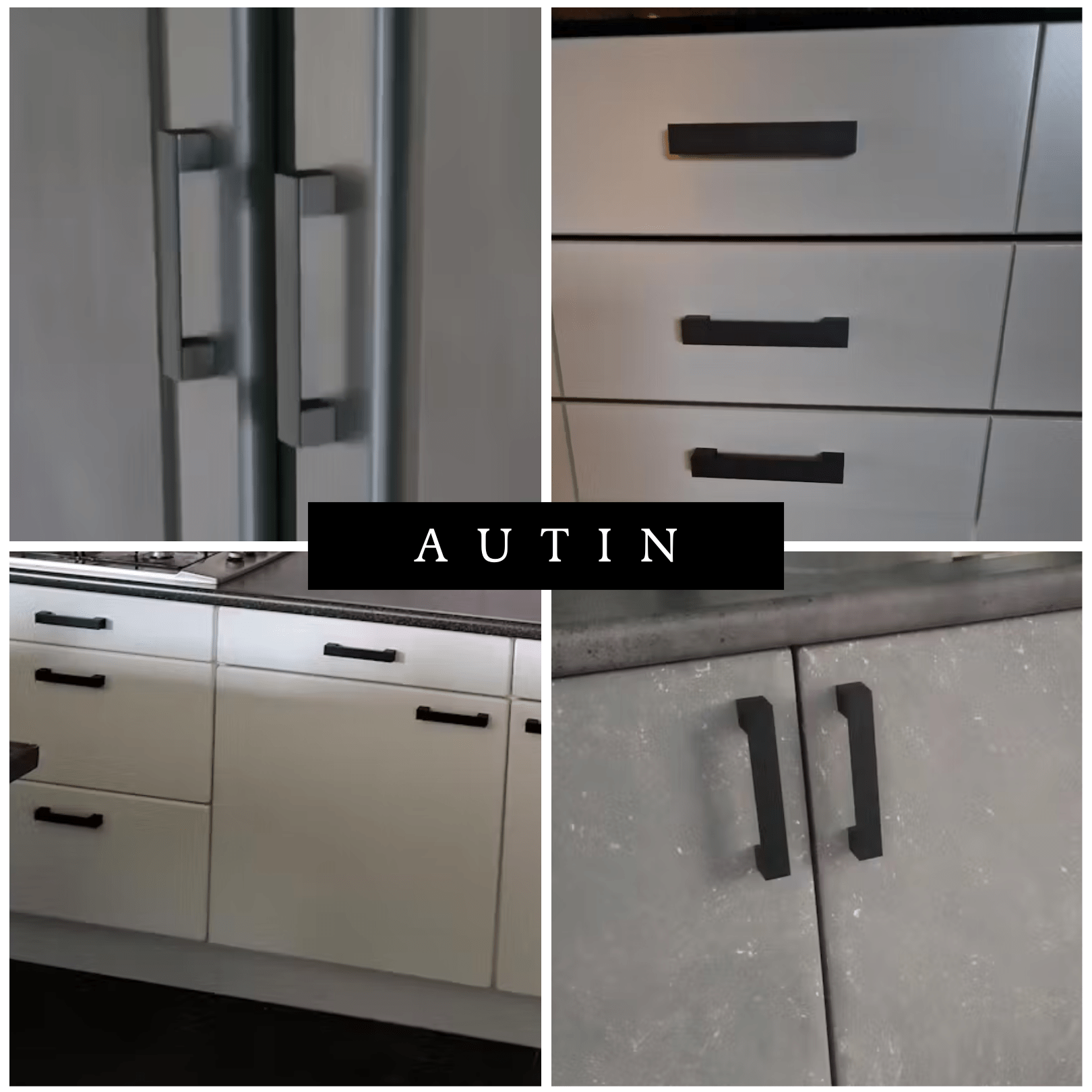 10X Handgreep 128mm Aluminium Zwart – Austin - BY MJM - GMJ02-10