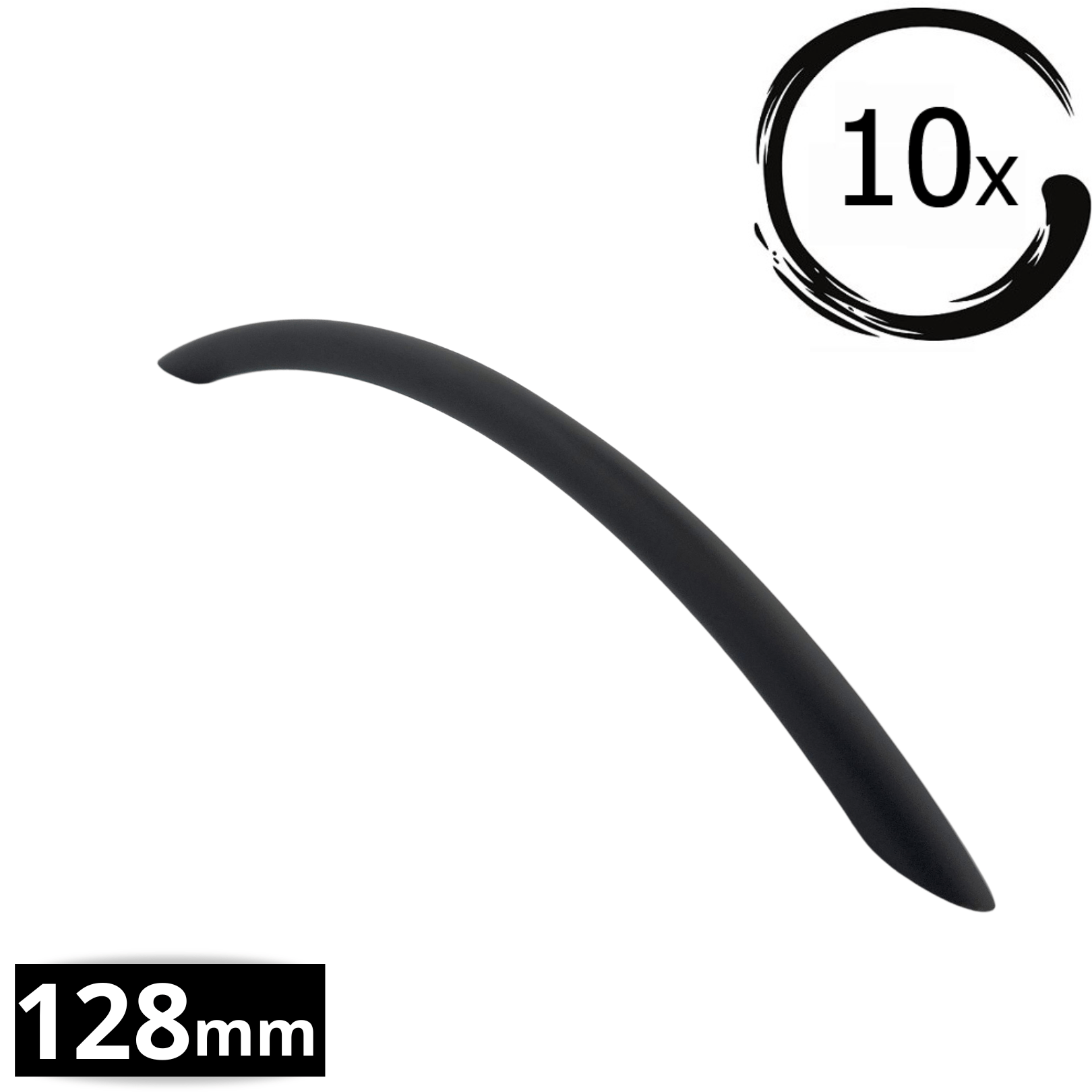 10X Handgreep 128mm Aluminium Zwart – Chicago - BY MJM - GMJ22-10