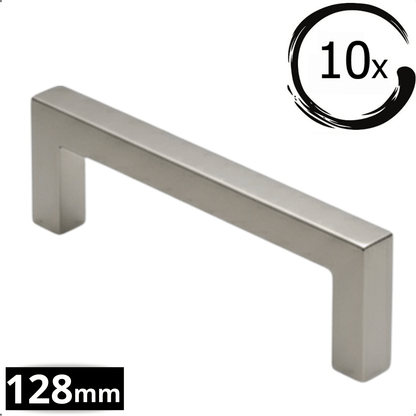 10X Handgreep 128mm RVS – Dallas - BY MJM - GMJ07-10