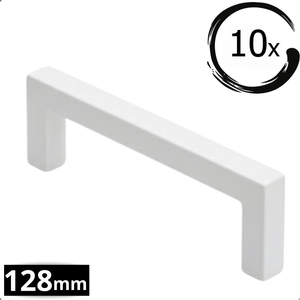 10X Handgreep 128mm RVS Wit – Dallas - BY MJM - GMJ60-10