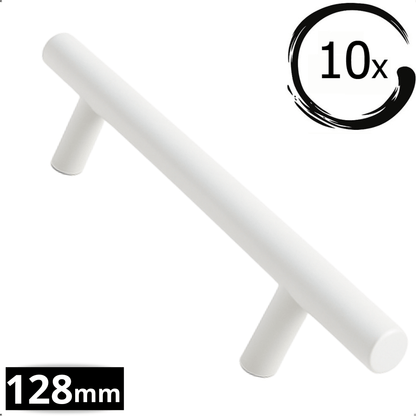 10X Handgreep 128mm RVS Wit – Denver - BY MJM - GMJ56-10