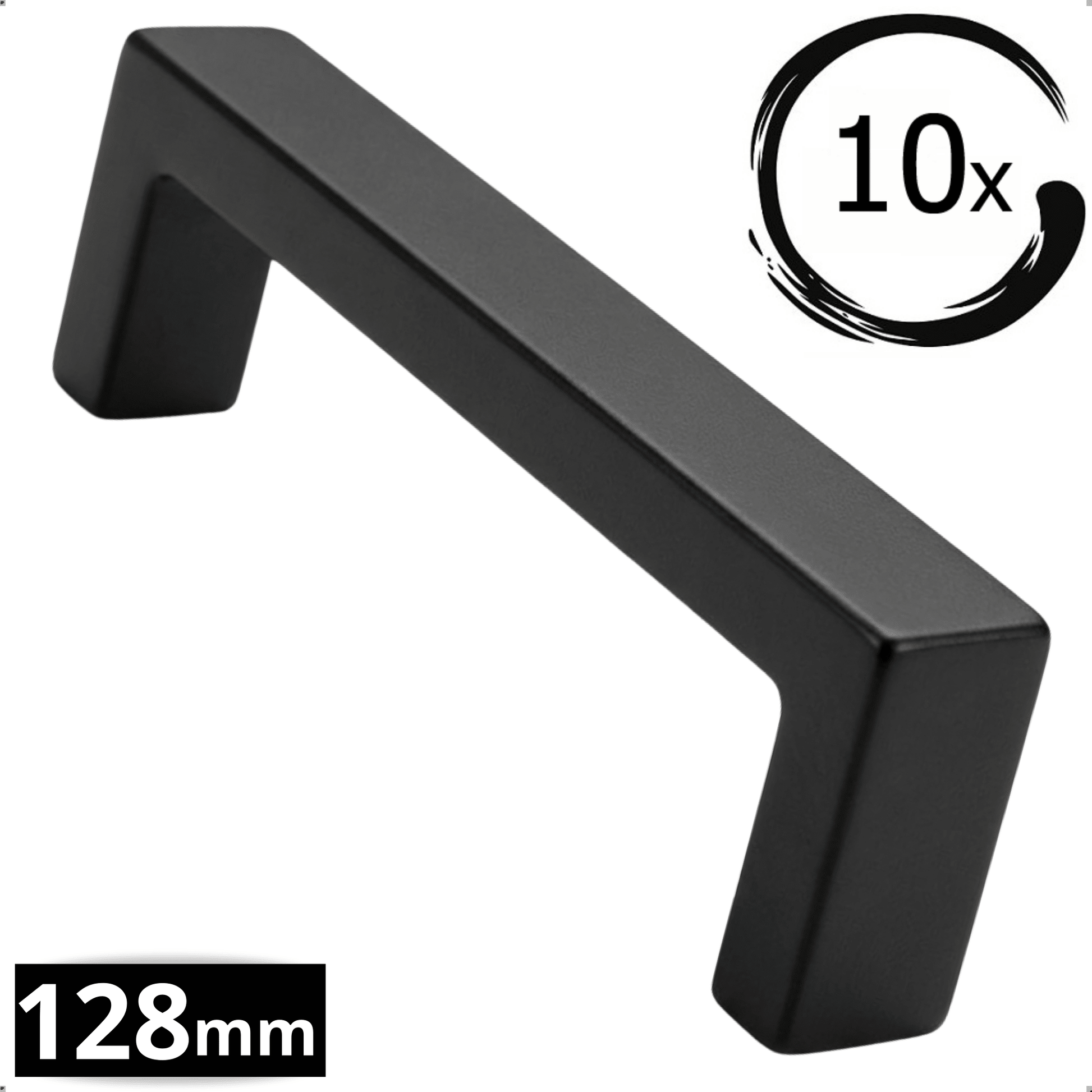 10X Handgreep 128mm RVS Zwart – Atlanta - BY MJM - GMJ05-10