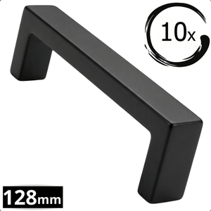 10X Handgreep 128mm RVS Zwart – Atlanta - BY MJM - GMJ05-10