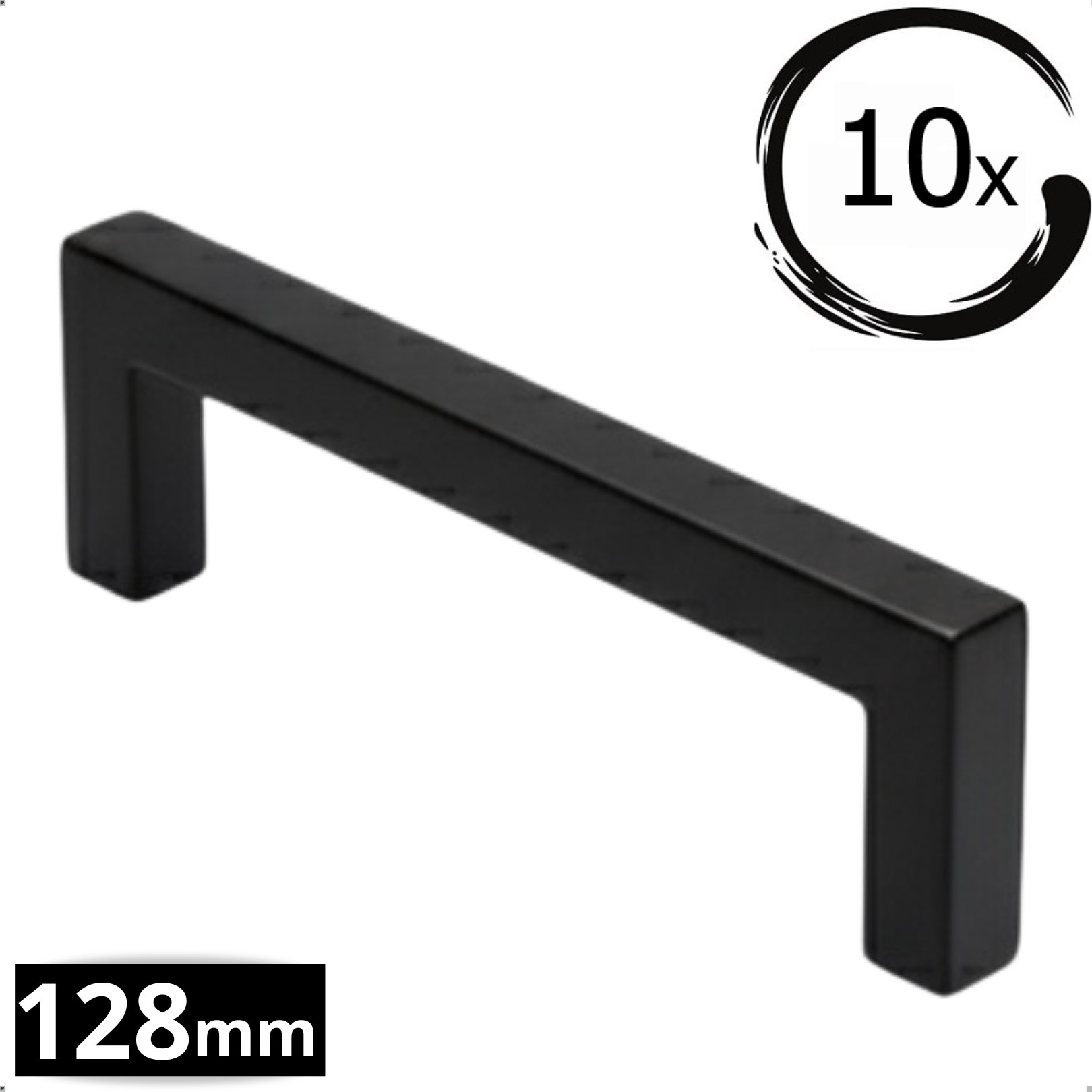 10X Handgreep 128mm RVS Zwart – Dallas - BY MJM - GMJ04-10