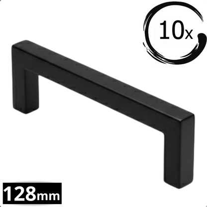 10X Handgreep 128mm RVS Zwart – Dallas - BY MJM - GMJ04-10