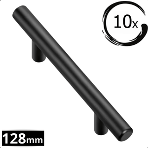 10X Handgreep 128mm RVS Zwart – Denver - BY MJM - GMJ06-10