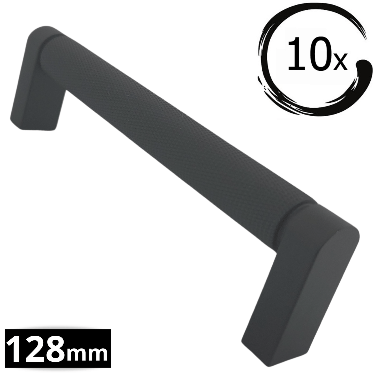 10X Handgreep 128mm RVS Zwart – Miami - BY MJM - GMJ36-10