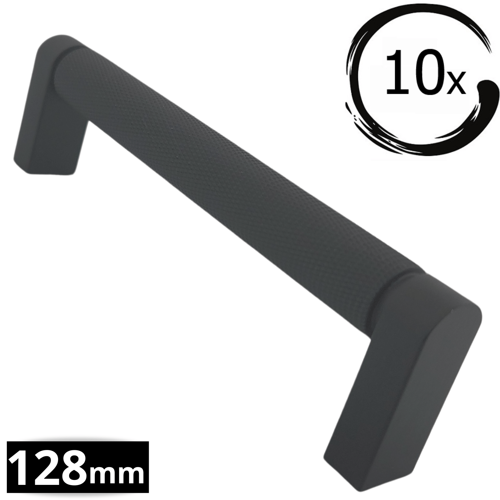 10X Handgreep 128mm RVS Zwart – Miami - BY MJM - GMJ36-10