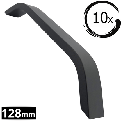 10X Handgreep 128mm Zwart – Tulsa - BY MJM - GMJ12-10