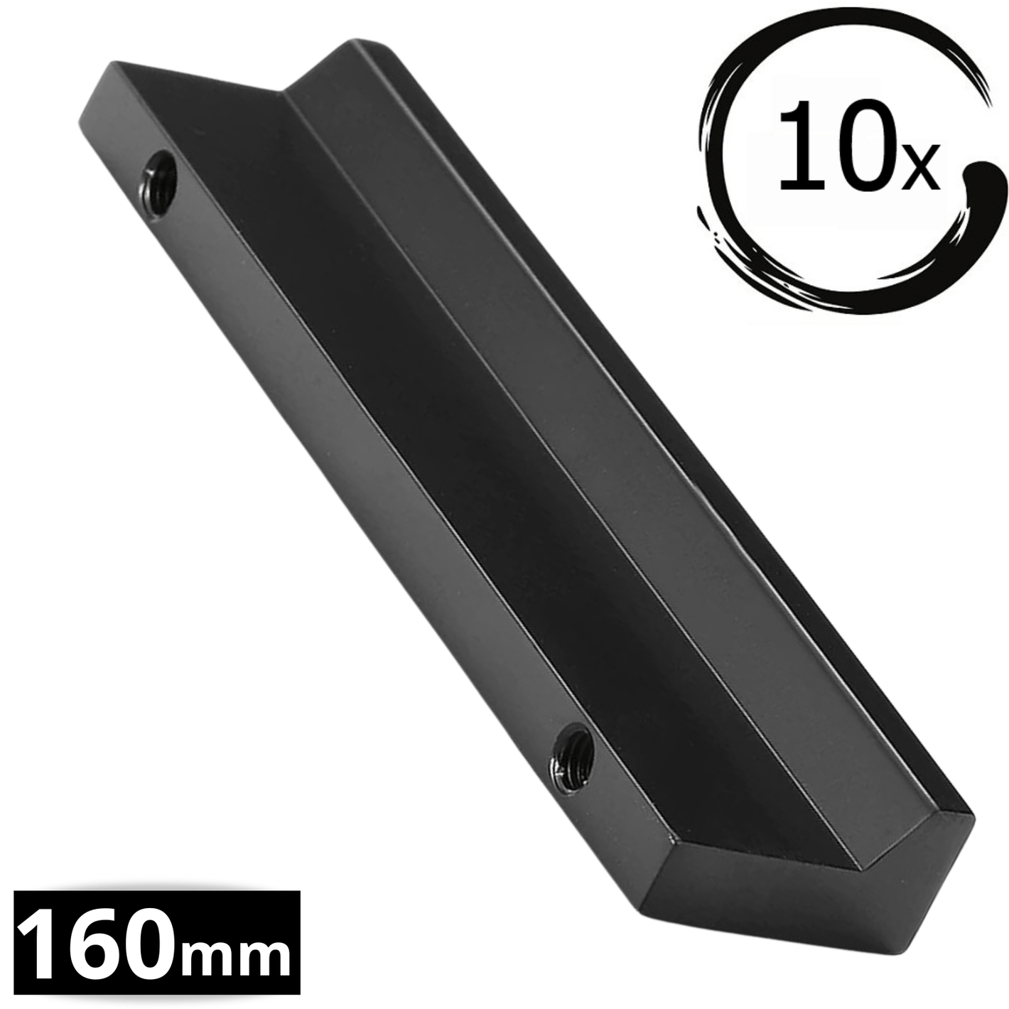 10X Handgreep 160mm Aluminium Zwart – Reno - BY MJM - GMJ68-10