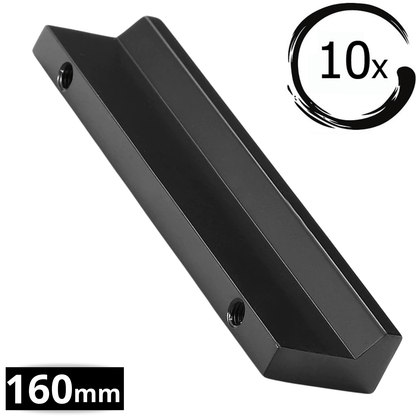 10X Handgreep 160mm Aluminium Zwart – Reno - BY MJM - GMJ68-10