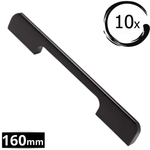 10X Handgreep 160mm Aluminium Zwart – Seattle - BY MJM - GMJ16-10