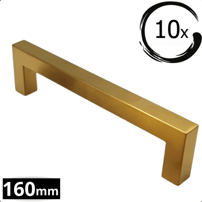 10X Handgreep 160mm RVS Goud – Dallas - BY MJM - GMJ67-10