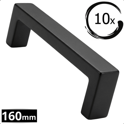 10X Handgreep 160mm RVS Zwart – Atlanta - BY MJM - GMJ14-10