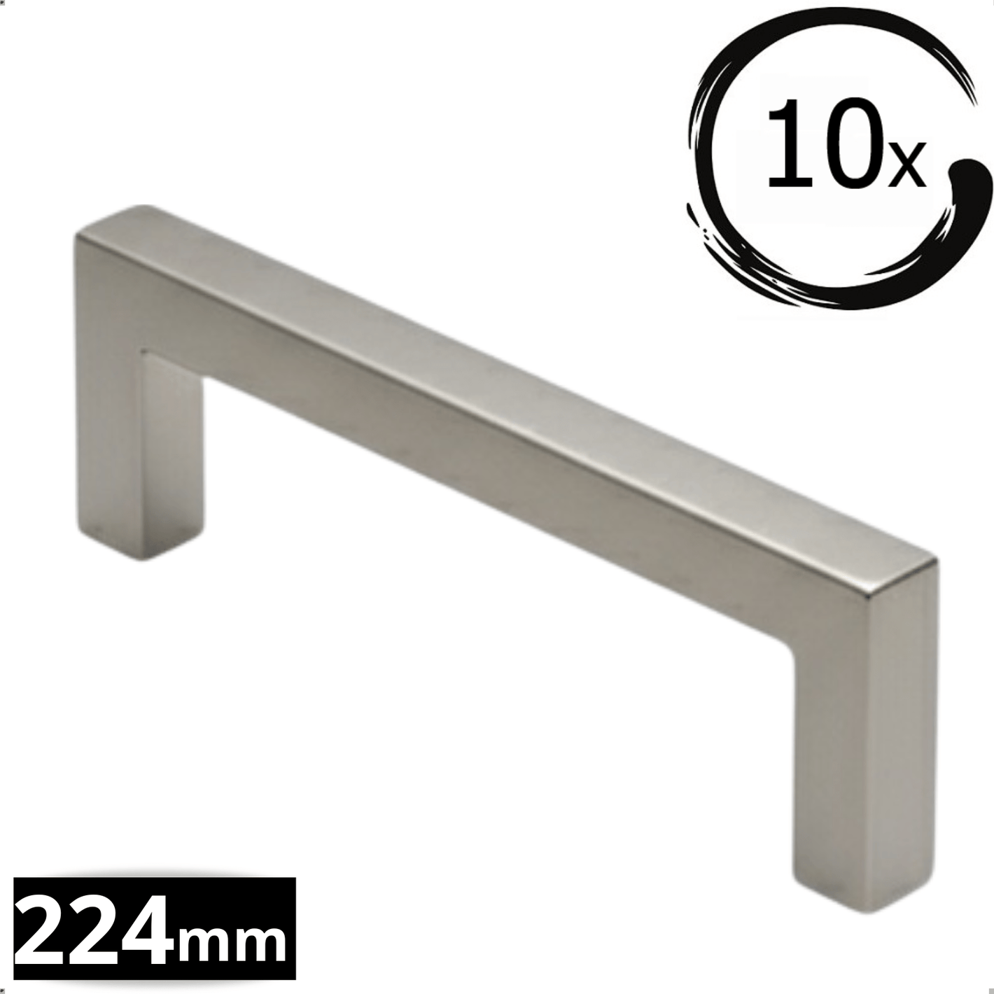 10X Handgreep 224mm RVS – Dallas - BY MJM - GMJ89-10