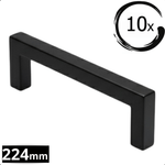 10X Handgreep 224mm RVS Zwart – Dallas - BY MJM - GMJ86-10