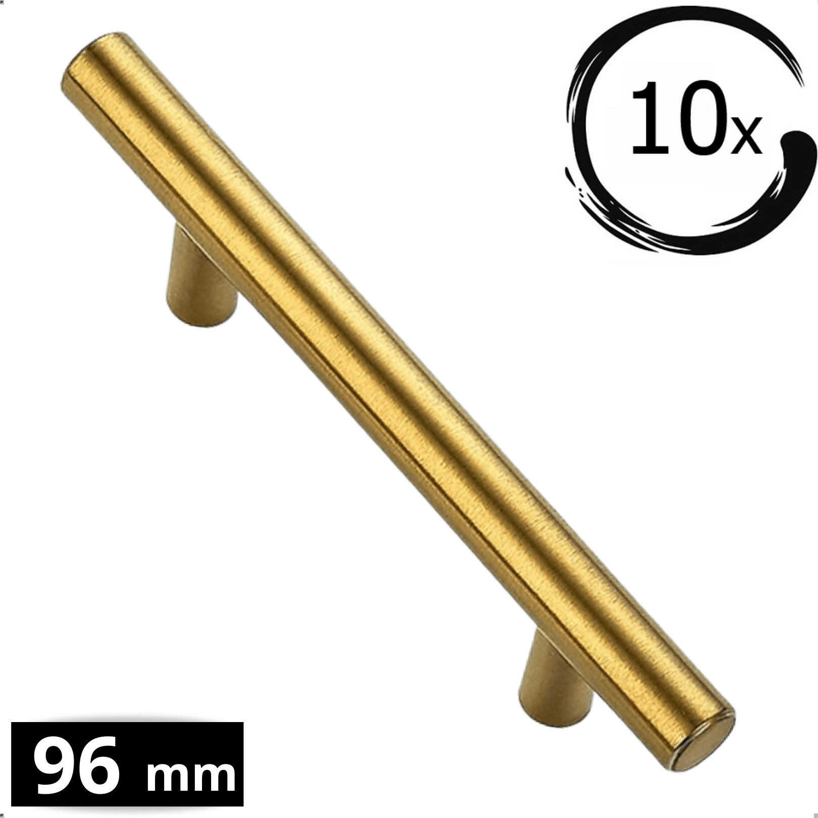 10X Handgreep 96mm RVS Goud – Denver - BY MJM - GMJ112-10