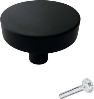 Kreis 40 mm Knopf rund schwarz Set 10