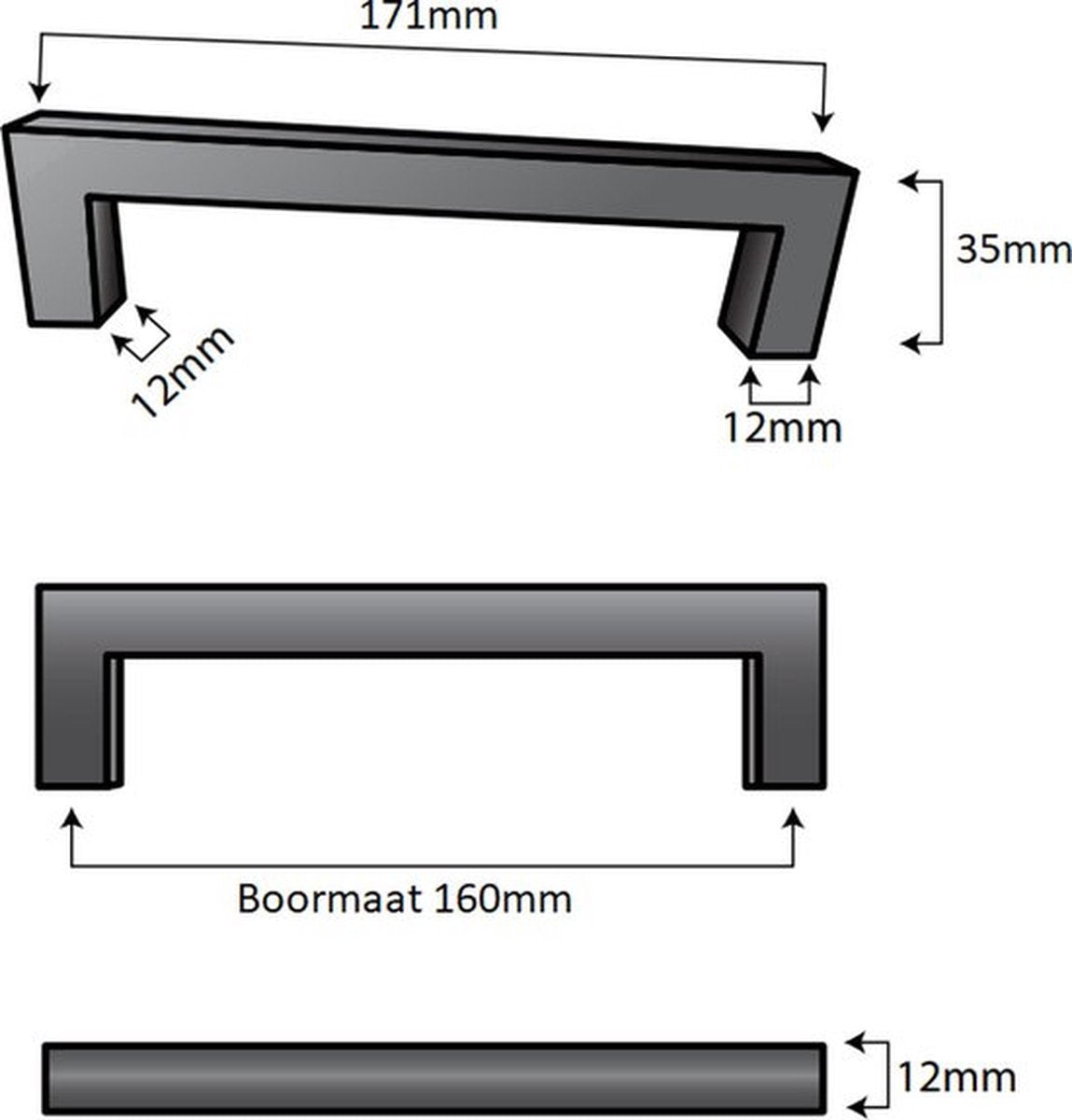 Dallas 160 mm Edelstahl Weiß