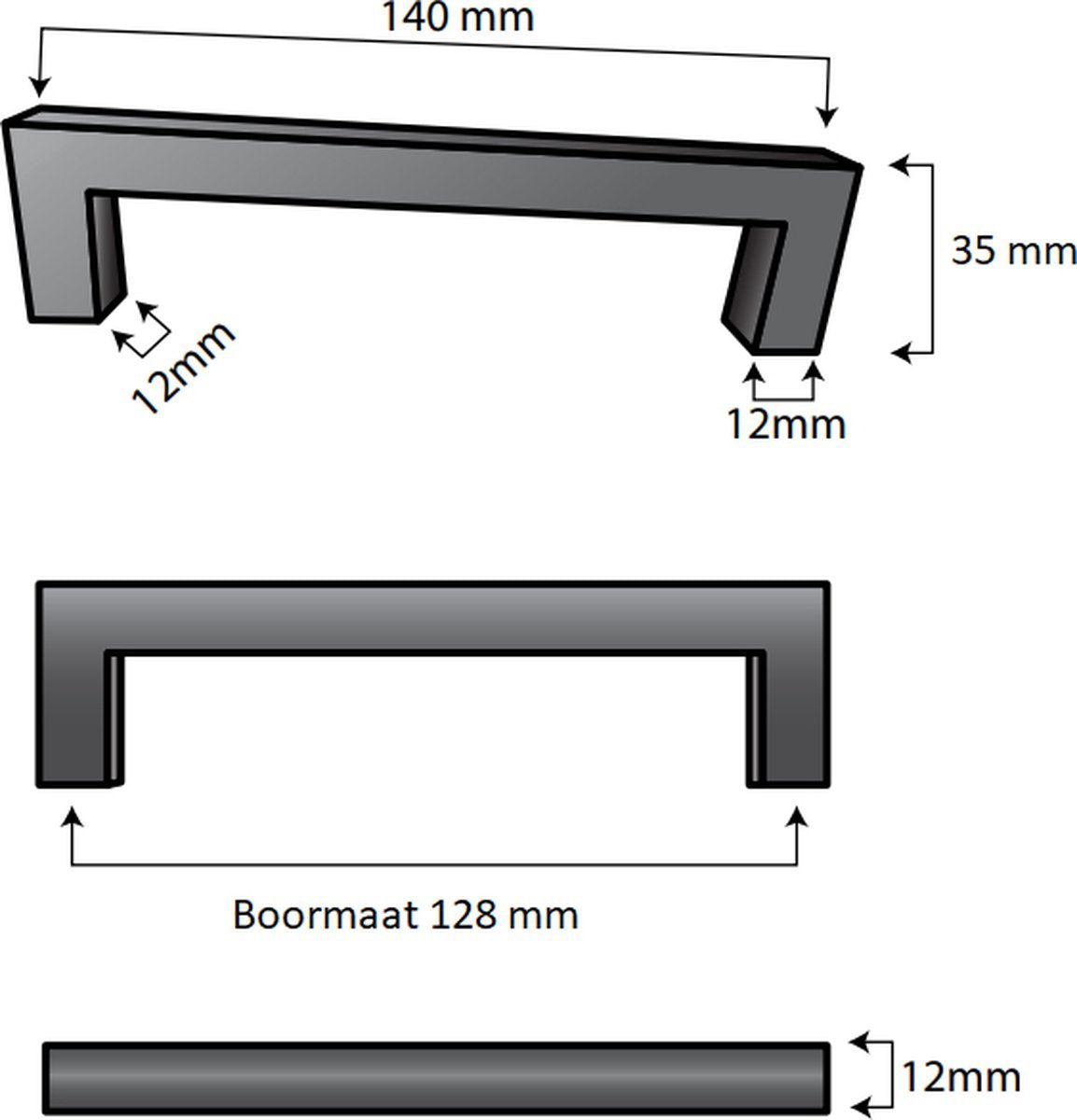 Dallas 128 mm Edelstahl Weiß