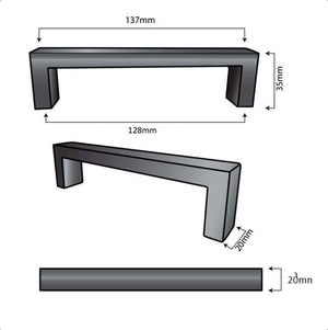 Atlanta 128 mm Edelstahl Schwarz Set 10