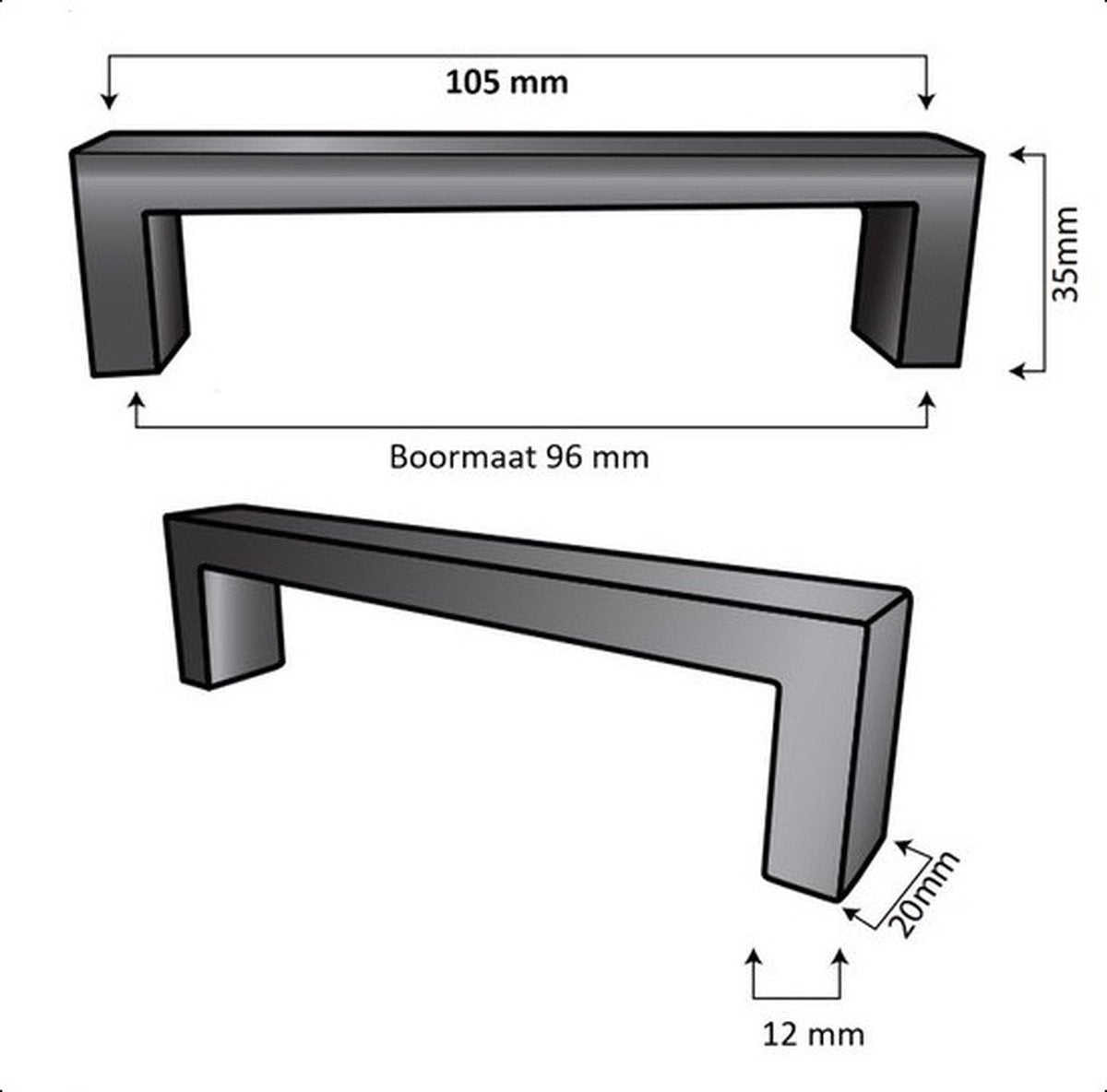 Atlanta 96 mm Edelstahl Schwarz