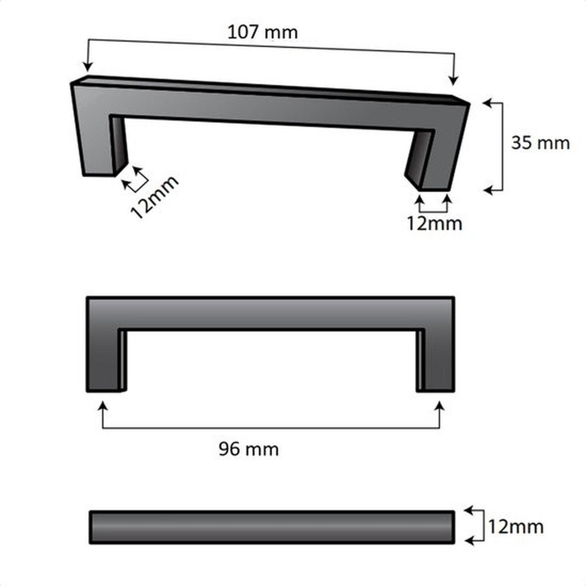 Dallas 96 mm Edelstahl Weiß