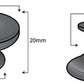 Doorknob black round diameter 29 mm