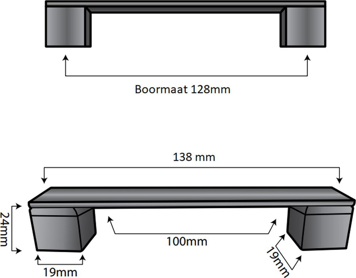 Austin 128 mm Aluminium Schwarz