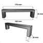 Handgreep Atlanta 160 mm RVS Zwart