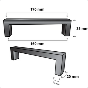 Handgreep Atlanta 160 mm RVS Zwart