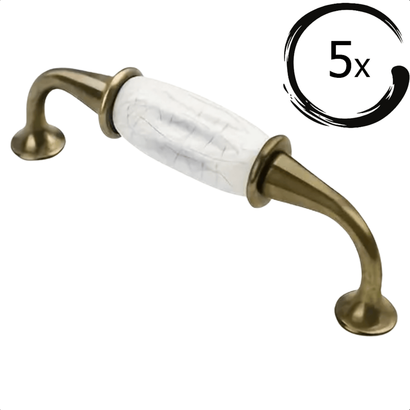 5X Handgreep Enid 128 mm Wit Brons