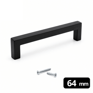 Griff 128 mm Edelstahl Schwarz – Dallas