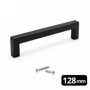 Griff 128 mm Edelstahl Schwarz – Dallas