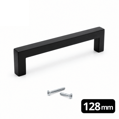 Griff 128 mm Edelstahl Schwarz – Dallas