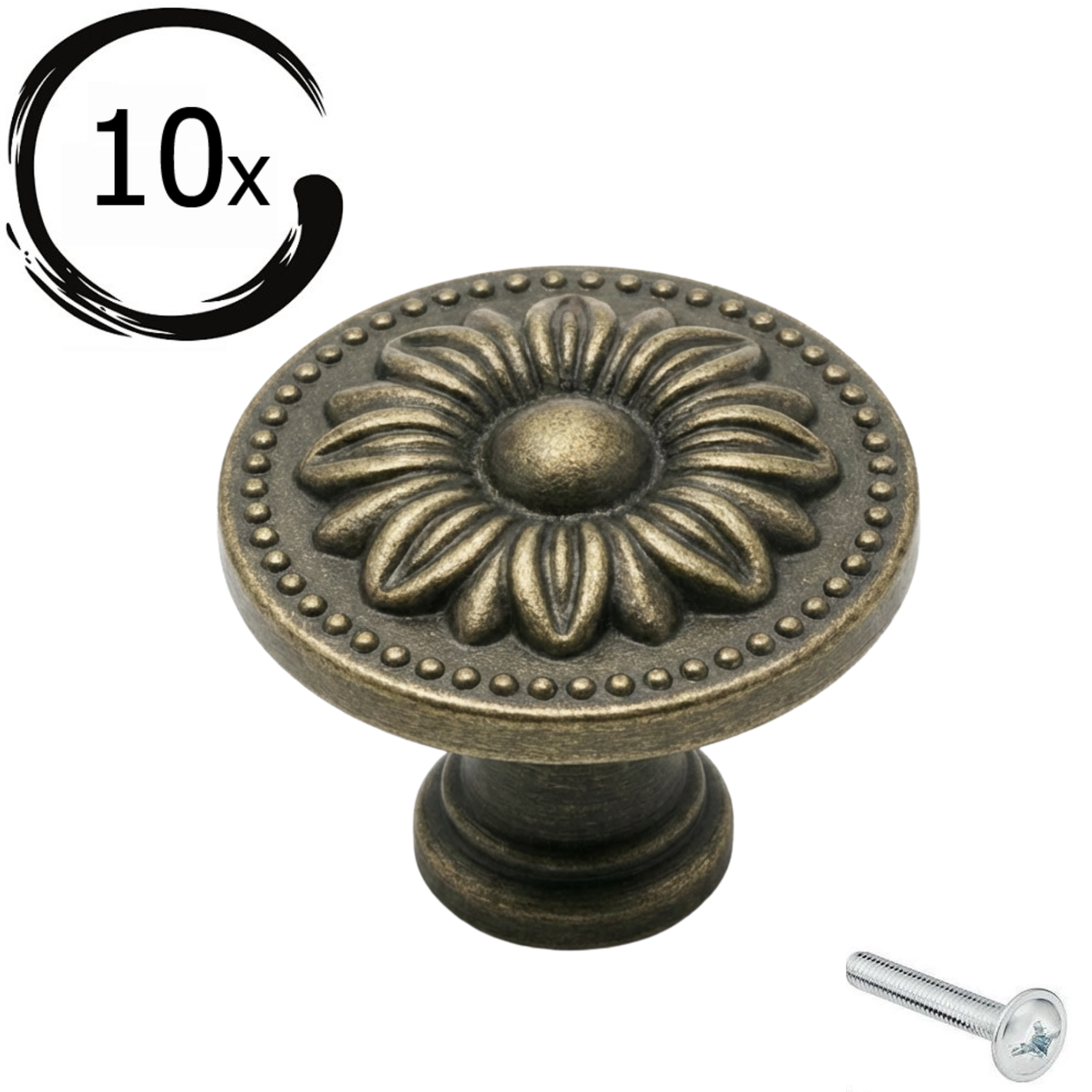 10x Möbelknöpfe 31 mm Bronze – Orleans