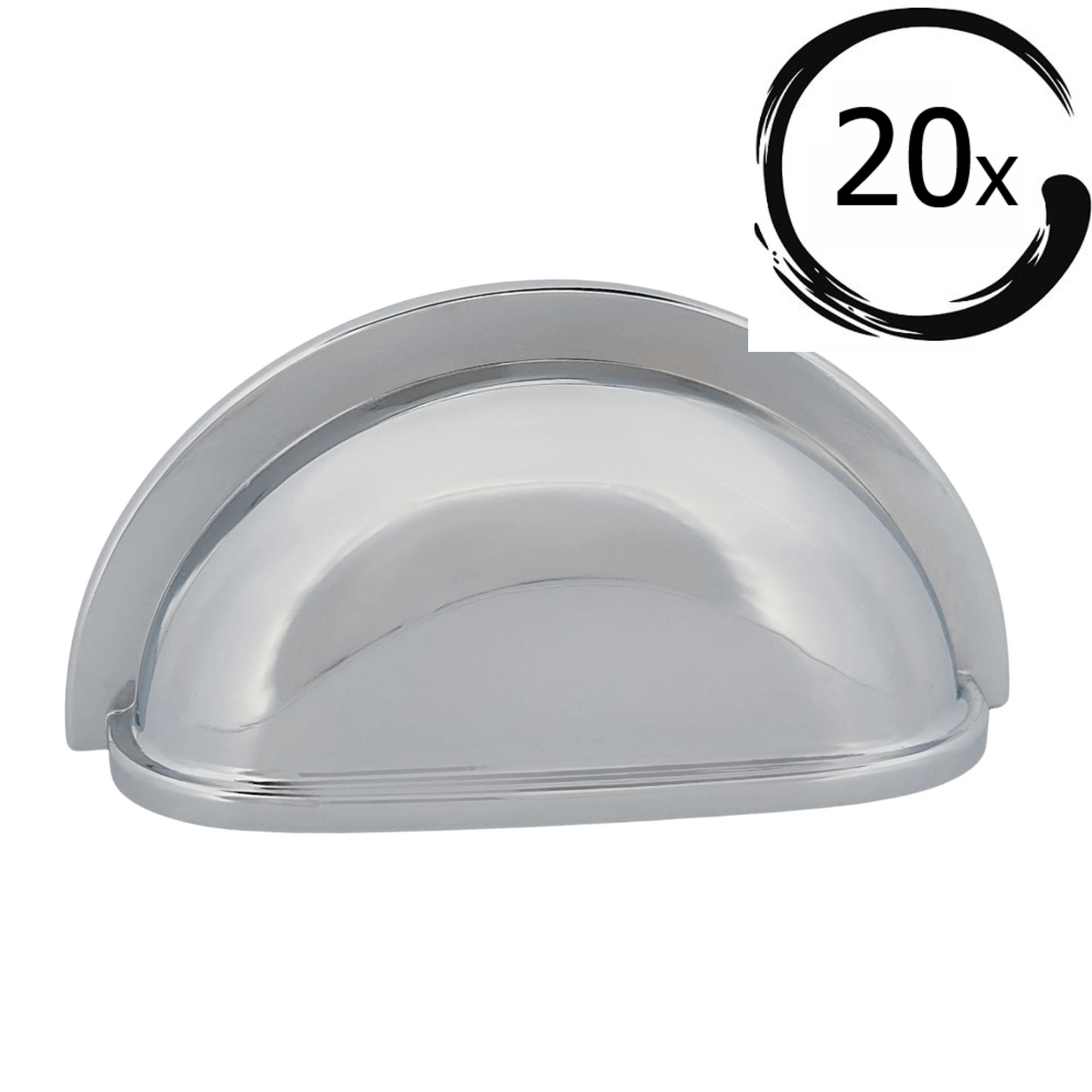 20X Komgreep Columbia 76 mm Chroom handgreep, chroom afwerking, klassieke uitstraling voor kastdeurtjes