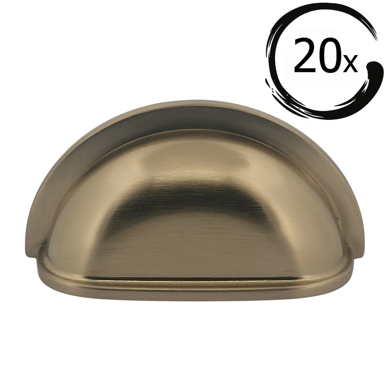 20X Komgreep Columbia 76 mm Brons - klassieke handgreep in brons voor kastdeurtjes, eenvoudig te monteren.