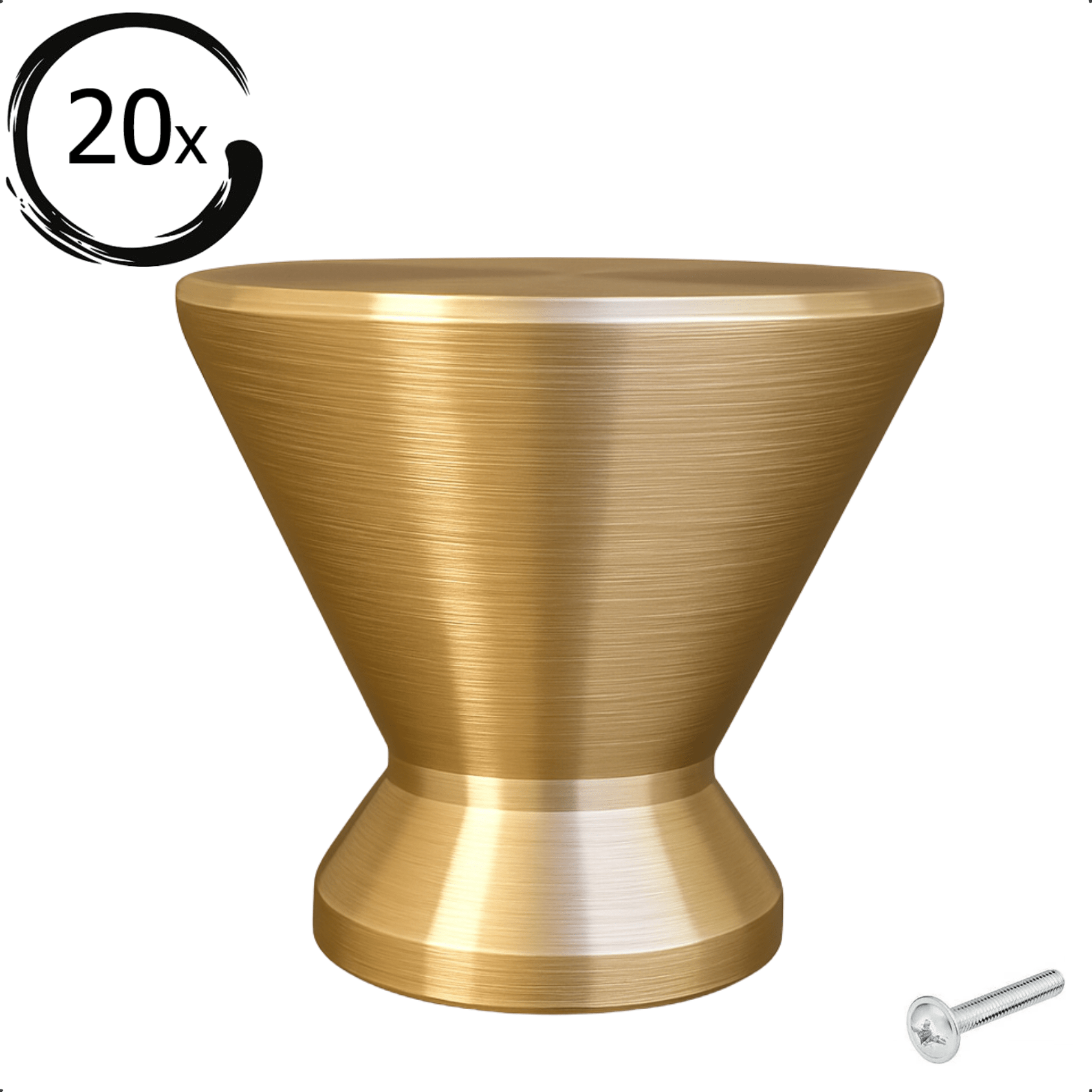 20X Deurknop 19mm Goud – Dover - BY MJM - GMJ77-20