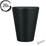 20X Deurknop 19mm Zwart – Akron - BY MJM - GMJ76-20
