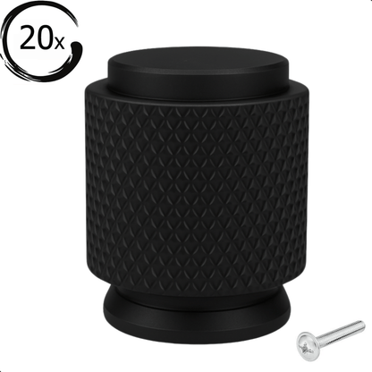 20X Deurknop 20mm Zwart – Dodge - BY MJM - GMJ95-20