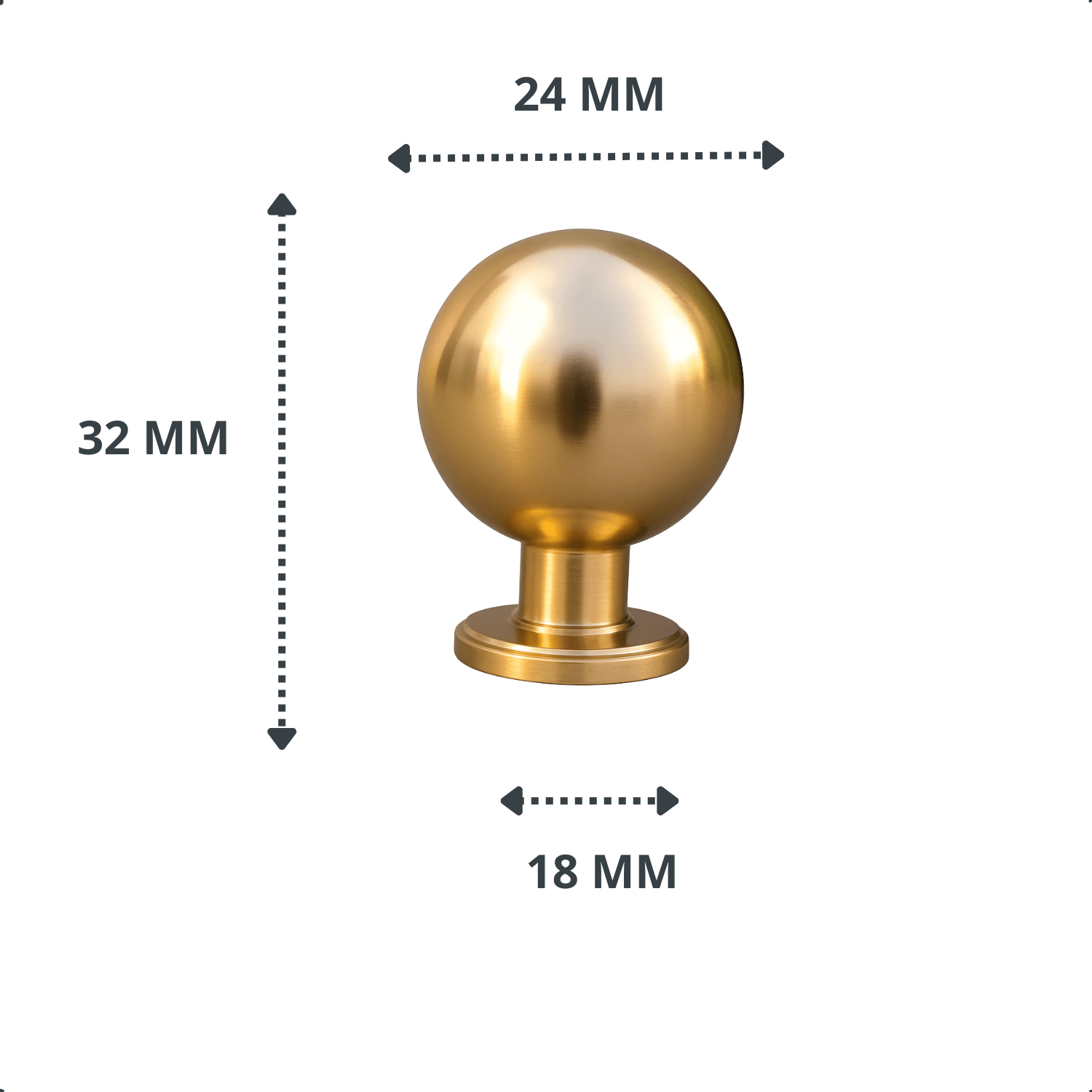 20X Deurknop 24mm Goud – Madison - BY MJM - GMJ70-20